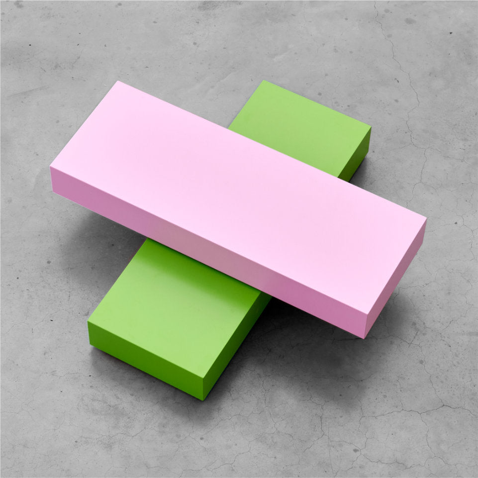 ARCO Couchtisch | Pink + Maigrün