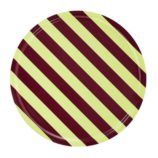STRIPE Tableau Large | Buche Butter Gelb + Weinrot