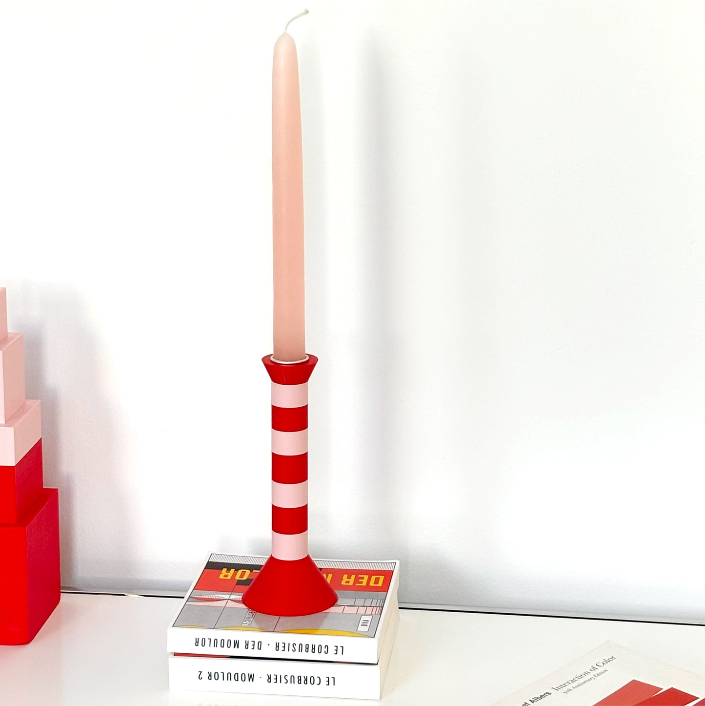 OLYMPIA Kerzenständer | Rot + Rosa
