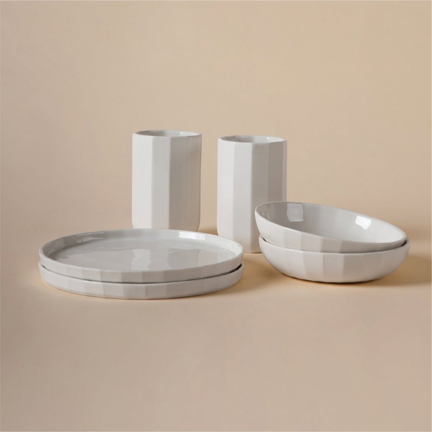 FACET Teller | Porzellan Cotton Weiss