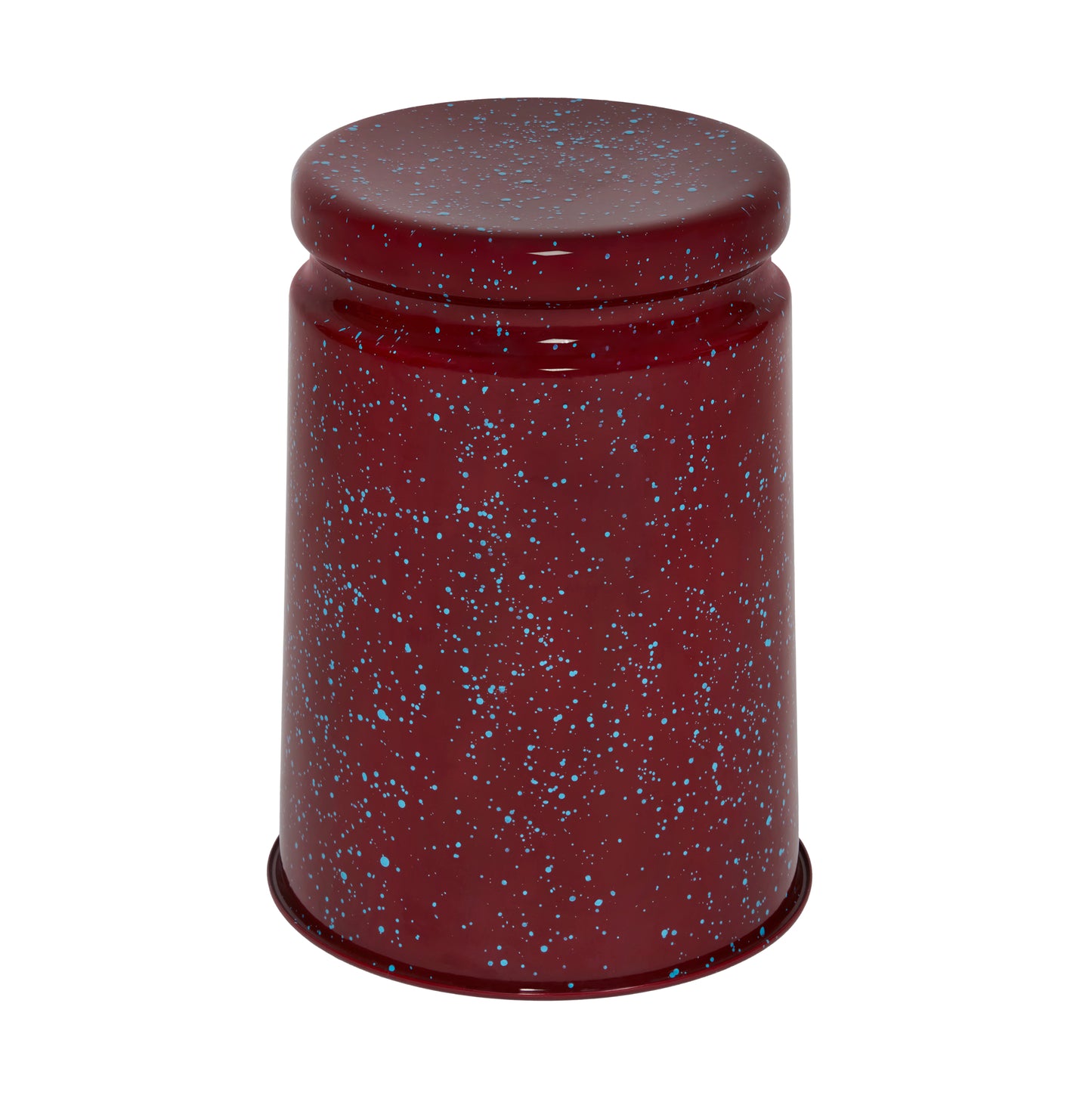 LAST Hocker | Stahl Emaille Weinrot + Hellblau