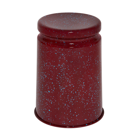 LAST Hocker | Stahl Emaille Weinrot + Hellblau