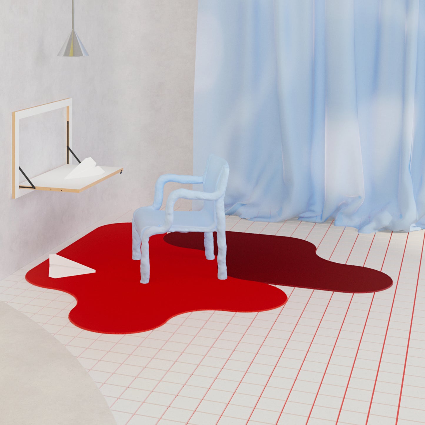 Pre-Order I MELT RUG BIG + SMALL Teppich | Wolle Rot Weinrot