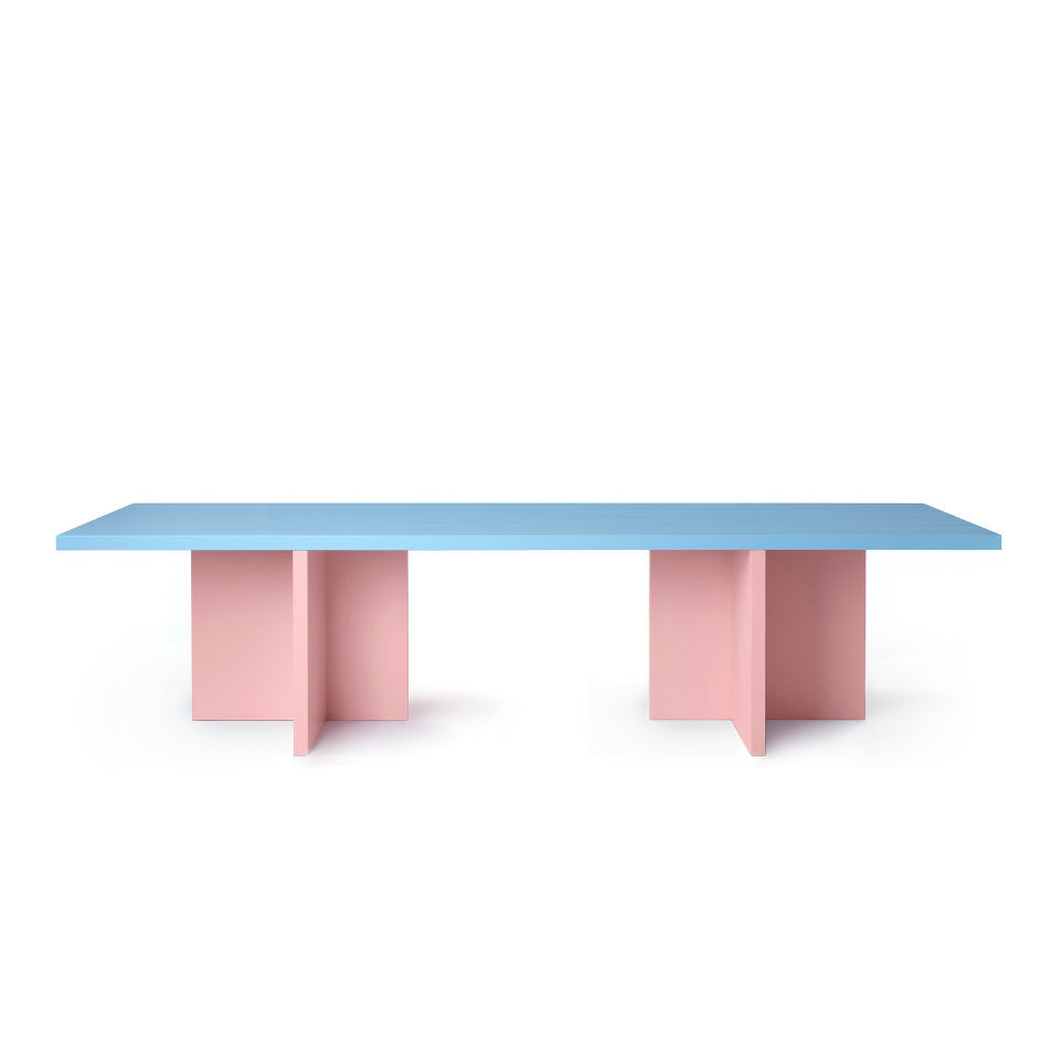 ELIO Esstisch 320 | Rosa + Pastellblau