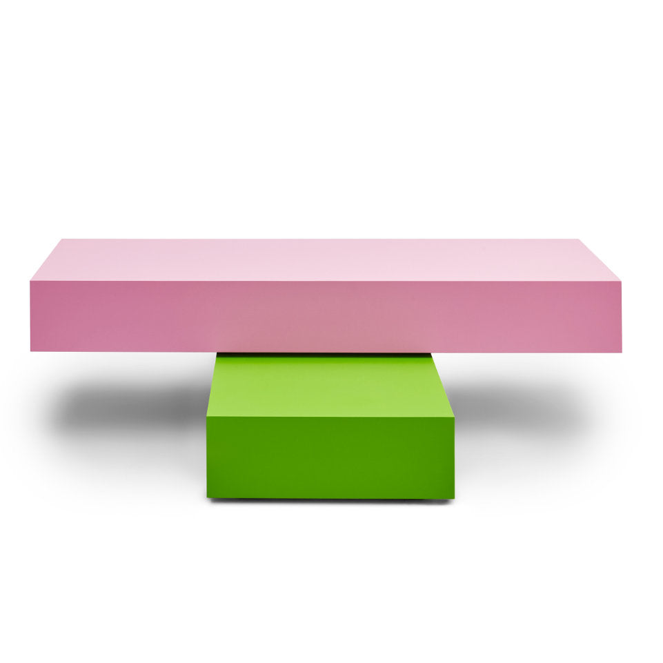 ARCO Couchtisch | Pink + Maigrün