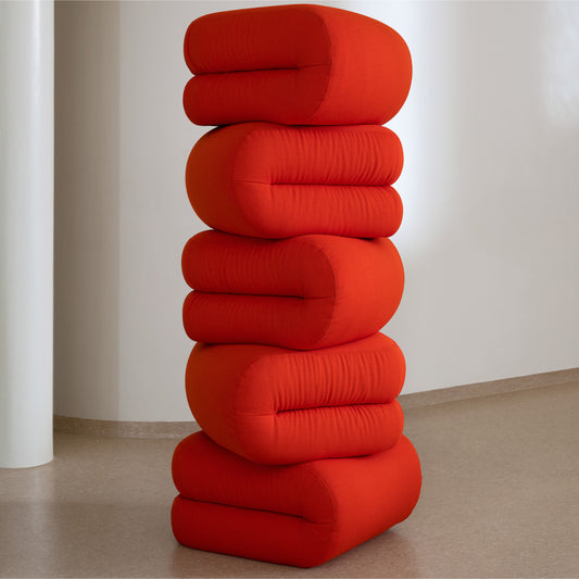 BAU Sofamodul Pouf Straight | Rot