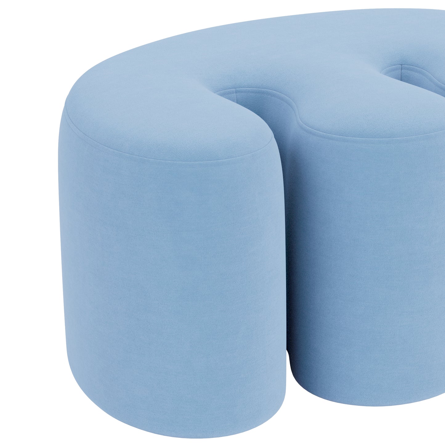 PALMA Pouf Medium | Gentle Hellblau