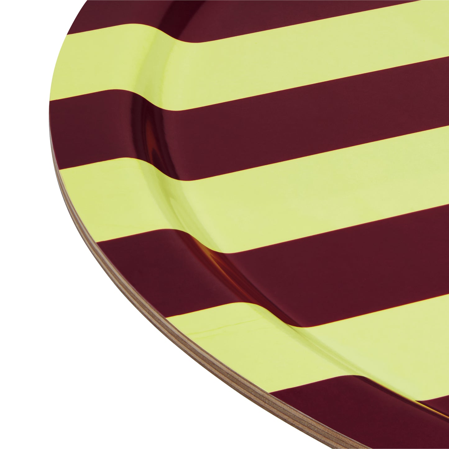 STRIPE Tableau Large | Buche Butter Gelb + Weinrot