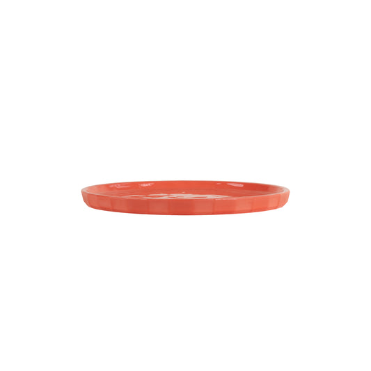 FACET Teller | Porzellan Poppy Rot