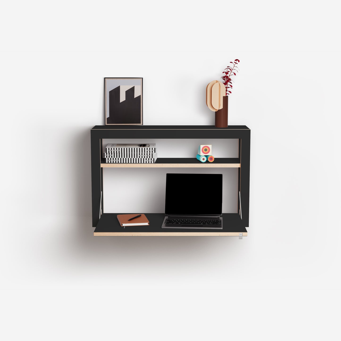 FLÄPPS BOX Sekretär 80x50x20 | Schwarz