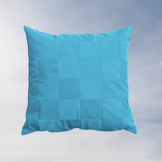 FRESH Oversize Kissenhülle 60x60 | Karo Hellblau